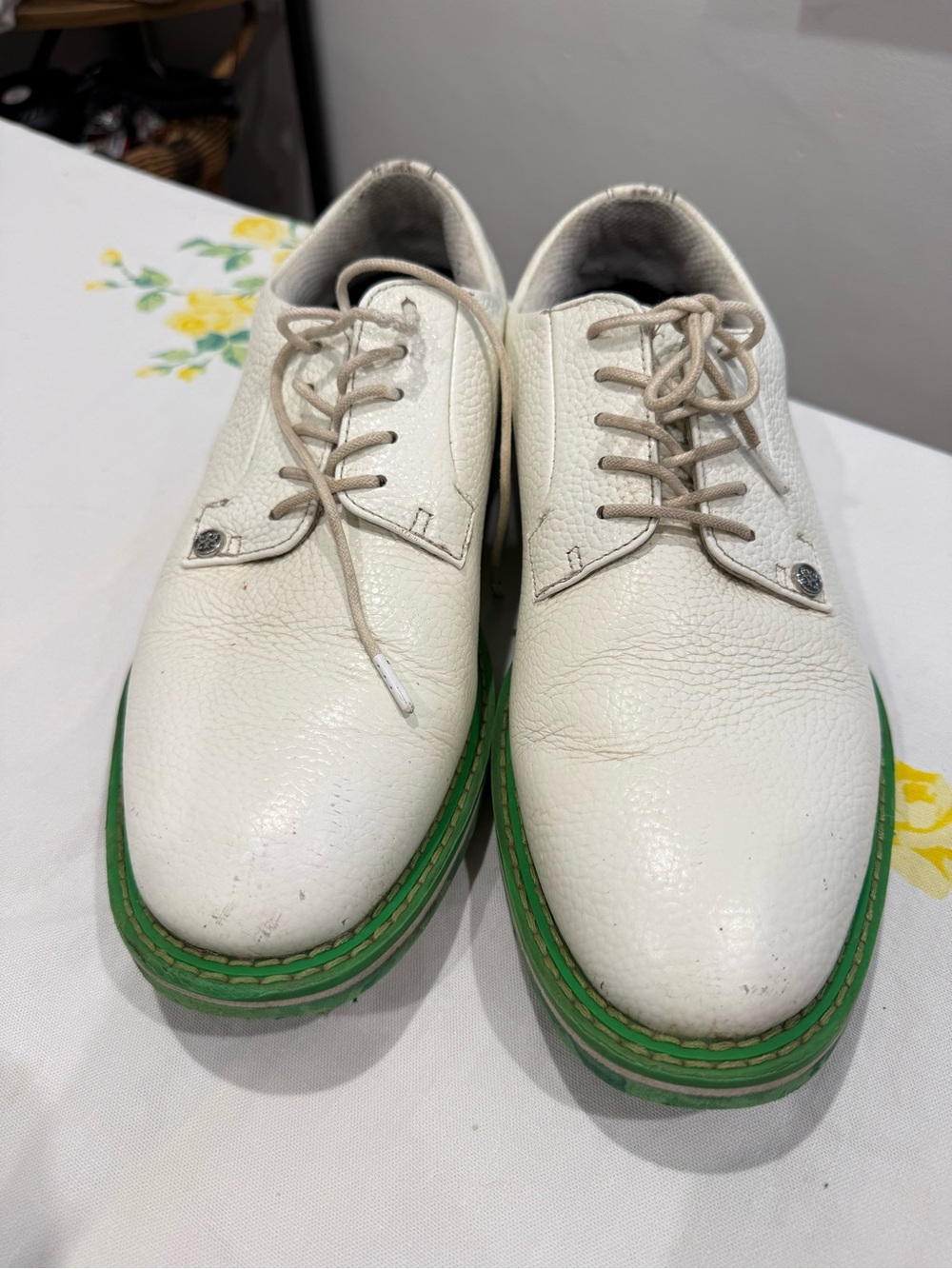 G/FORE Men's Leather Golf Shoes White/Green Sneaker US Mens 9